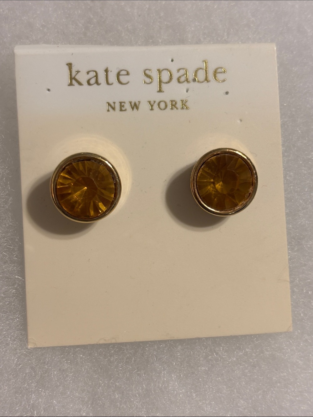 kate spade yellow-gold faceted crystal stud earrings